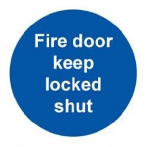 Fire Door Keep Locked Shut Sign (100mm x 100mm) Photoluminescent